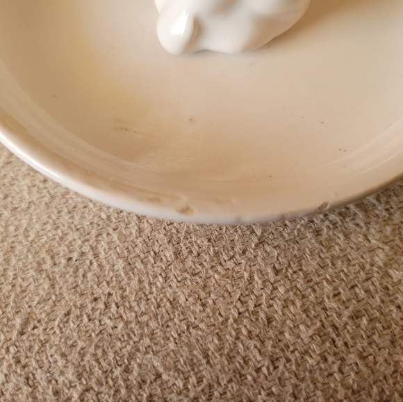 Fox Porcelain Fox Trinket Dish Jewelry Tray Gold and Cream - Picture 4 of 5